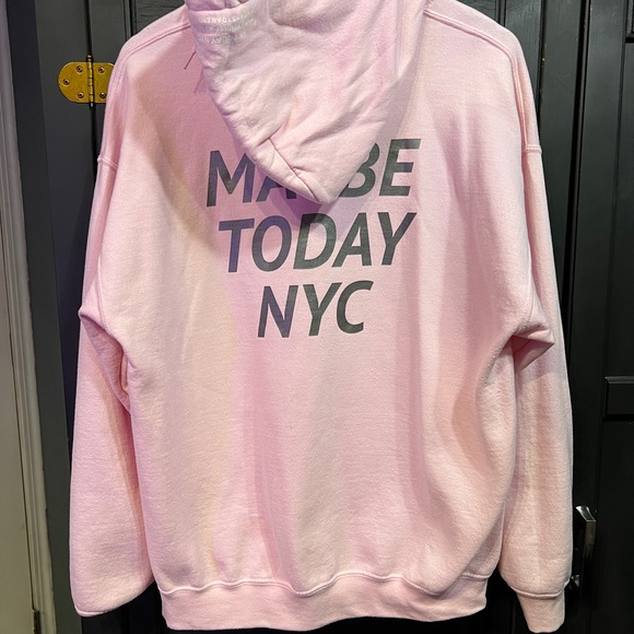 Maybe Today Means to an End Pink Hoodie Sz L - Picture 5 of 5